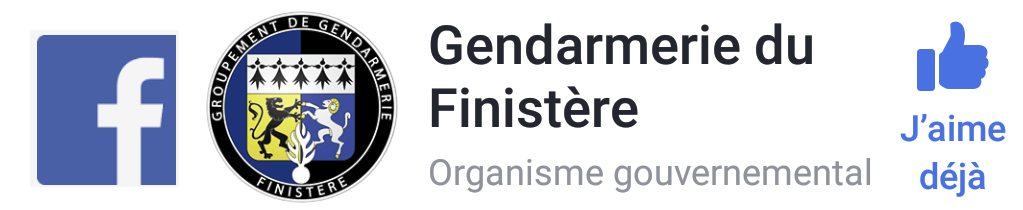 La page facebook de la Gendarmerie du Finistère